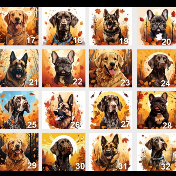 Pet Dog Breed 20oz SS skinny tumbler & lid-  Fall Themed-CHOOSE ITEM # - Picture 3 of 10